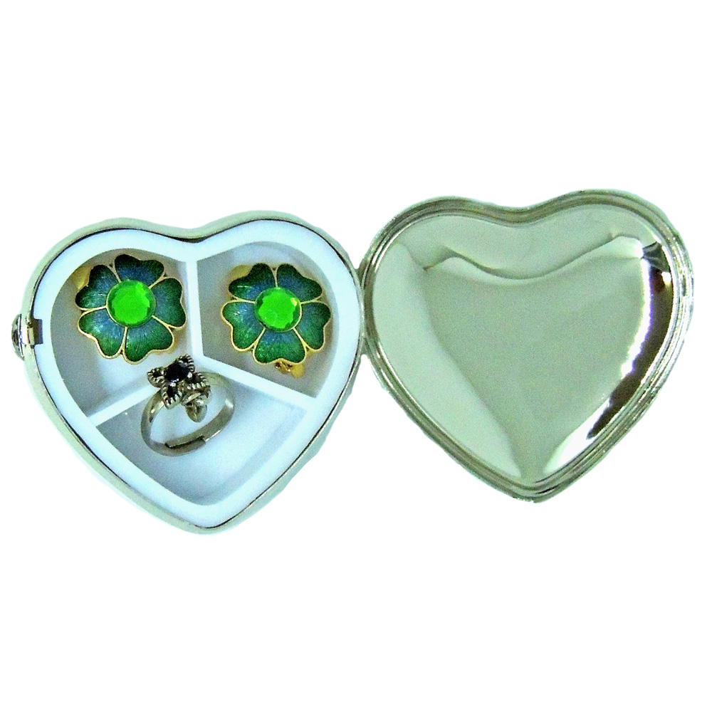 Heart-shaped  enamel pillbox